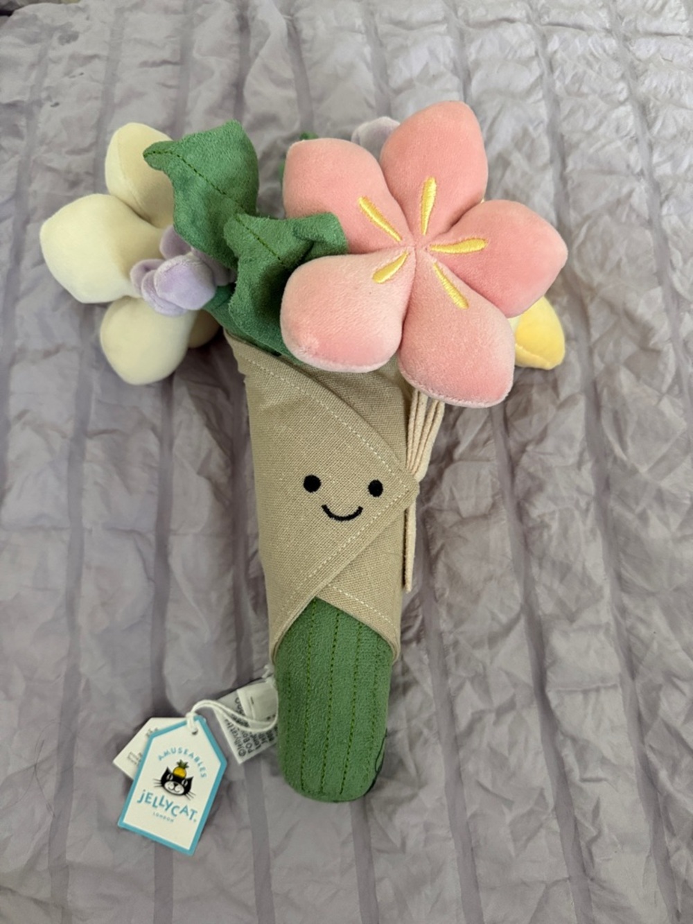 Jellycat Plush Flower Bouquet - Pink, Green, Cream, Yellow